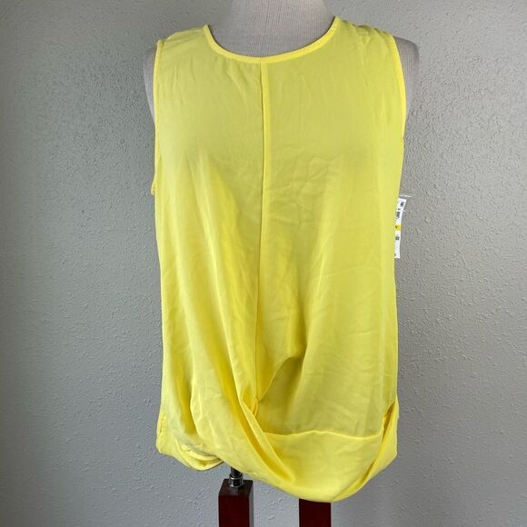 NWT INC International Concepts Yellow Sleeveless Blouse Top Size M - Picture 1 of 8